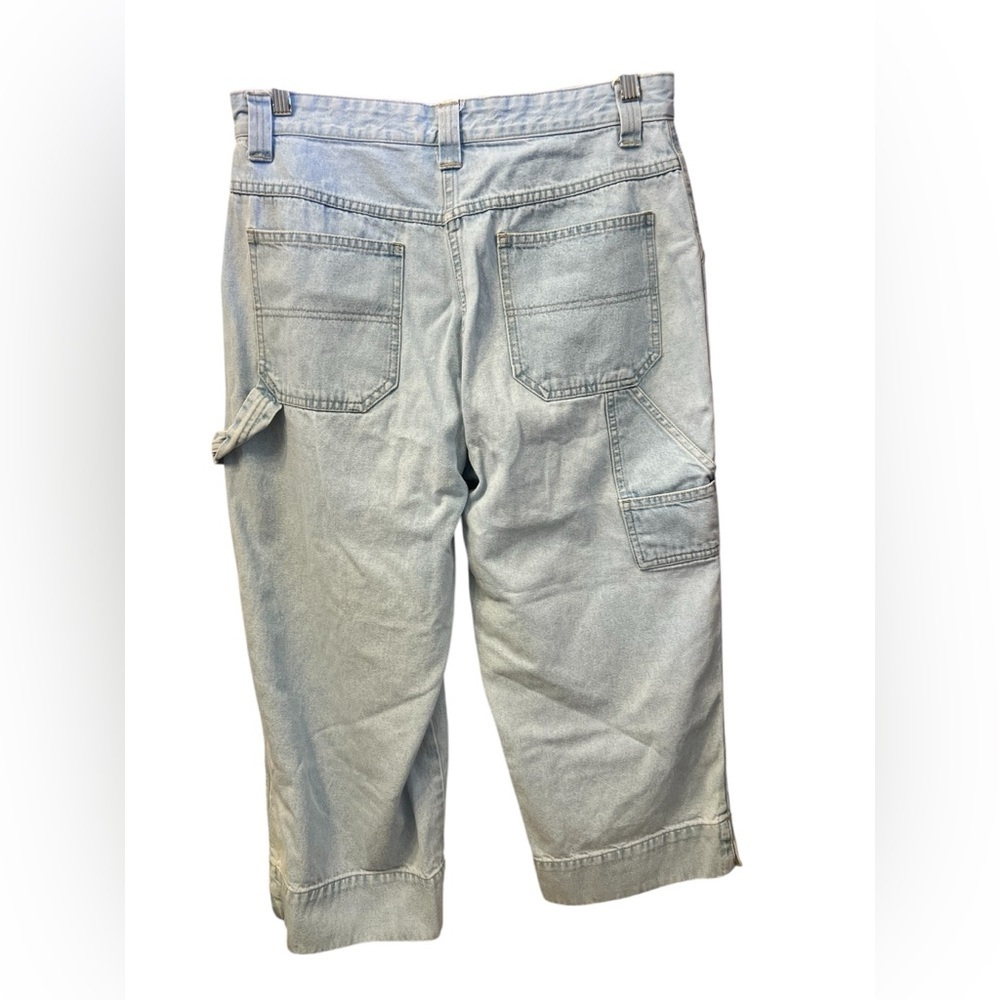 VTG 90s Bill Blass Jeans Capri Carpenter High Rise Wide Leg Blue Denim Sz 10 - Picture 3 of 6